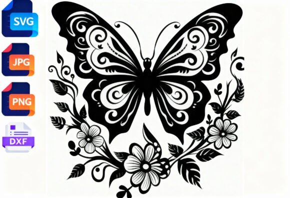 Black Butterfly Floral SVG Cut File Review