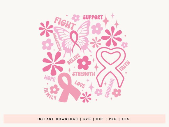 Breast Cancer Awareness Boho Floral SVG Review
