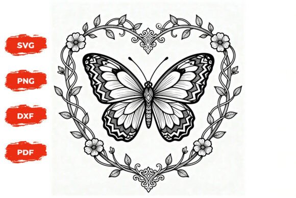 Butterfly Heart Floral SVG Cut File Review