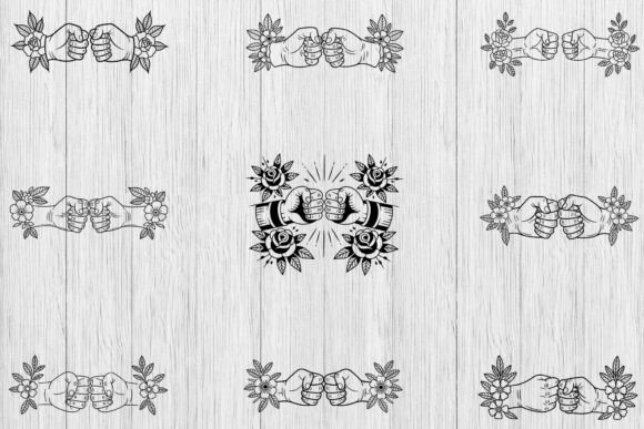 Fist Bump with Floral SVG Bundle, Family