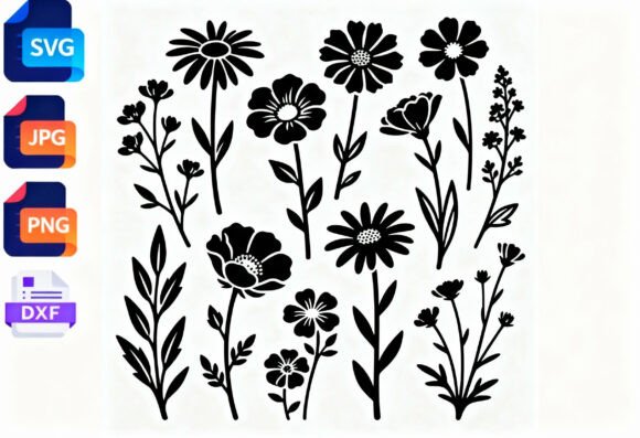Floral SVG Cut File Flowers Botanical Review