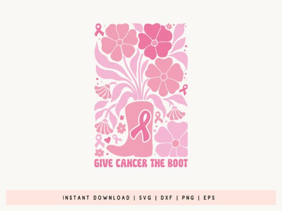 Give Cancer the Boot Floral SVG Review