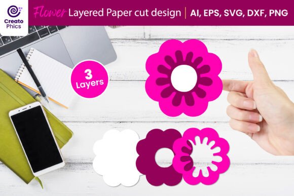 Layered Flower Papercut SVG Floral SVG Review