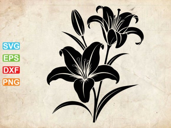 Lily Flower Clipart, Floral SVG, Wild Review