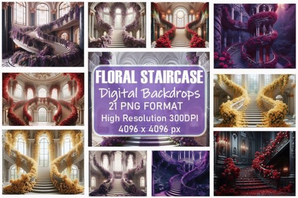 Opulent Floral Staircase Backdrop Bundle Review