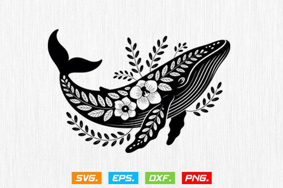 Whale SVG File, Whale Floral SVG Review
